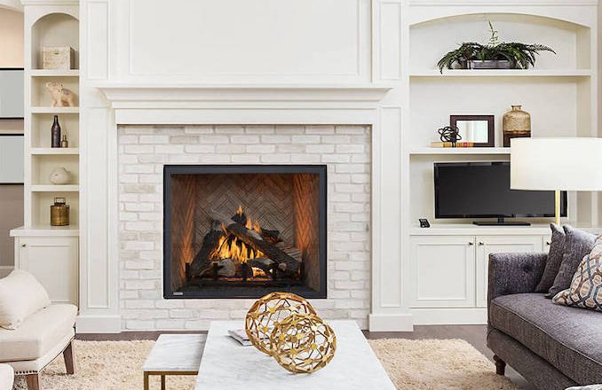 Wall-mounted type of fireplace